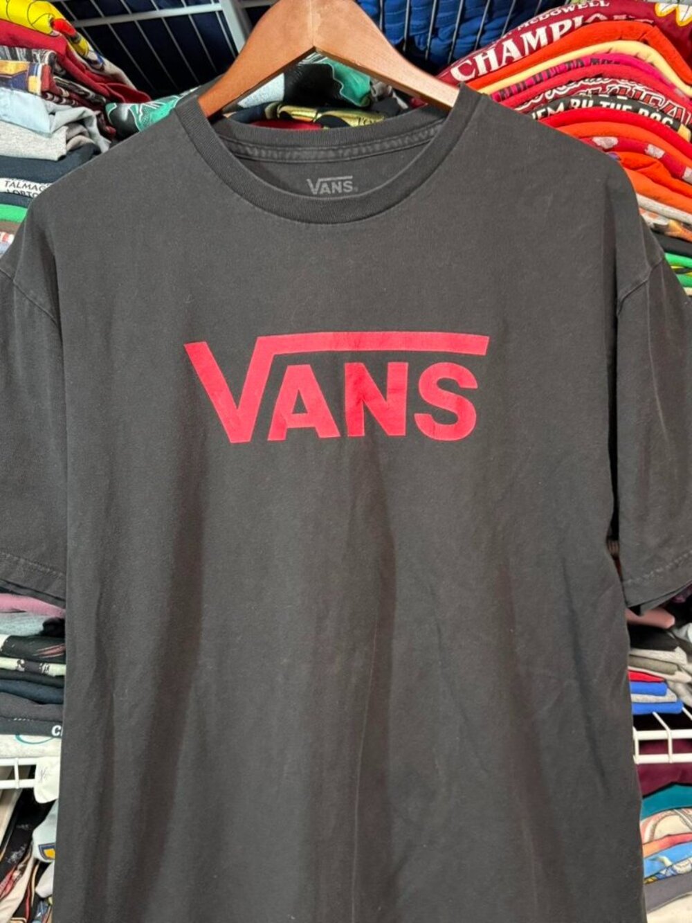 Vans skateboard shoe classic logo t shirt black